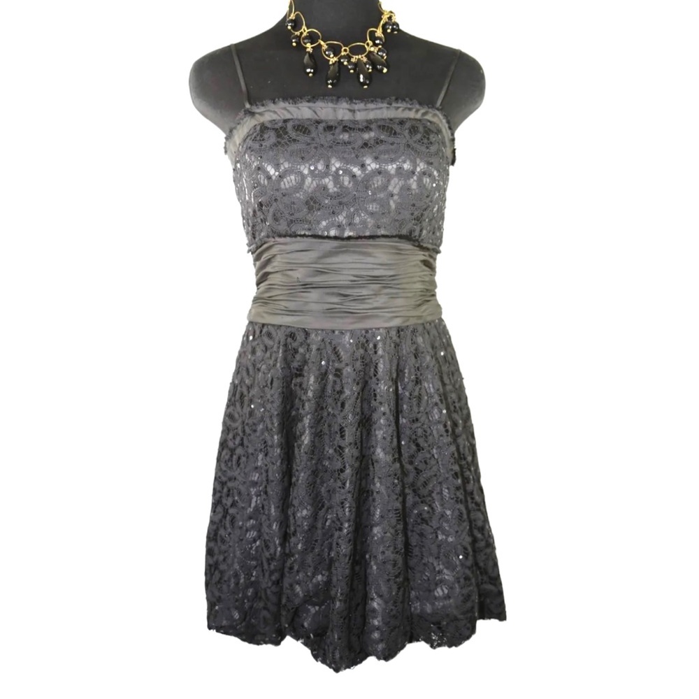 Marc Bouwer Black Beaded Bubble Cocktail Dress 6 - Picture 4 of 12